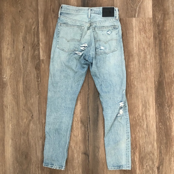 LEVI’S INDIGO PLAID 501 PATCHWORK SKINNY JEANS! - Picture 4 of 6